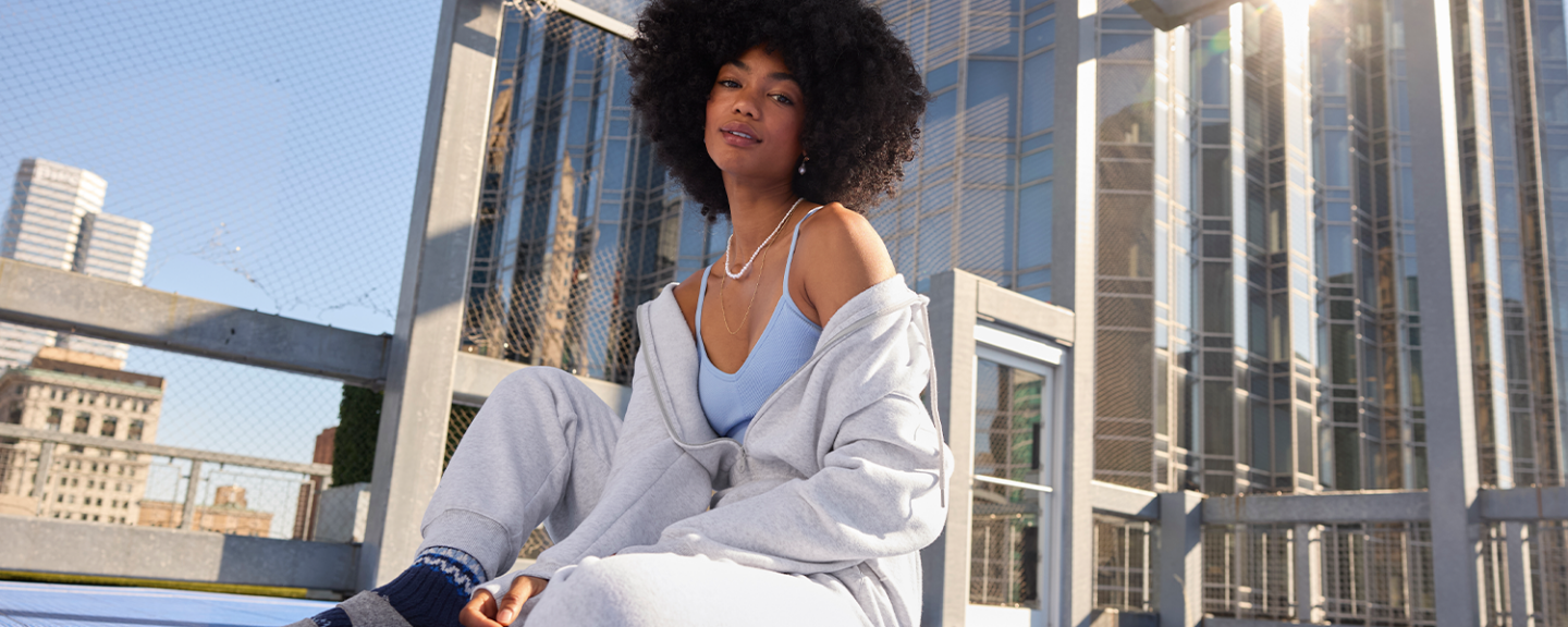 A young black woman downtown