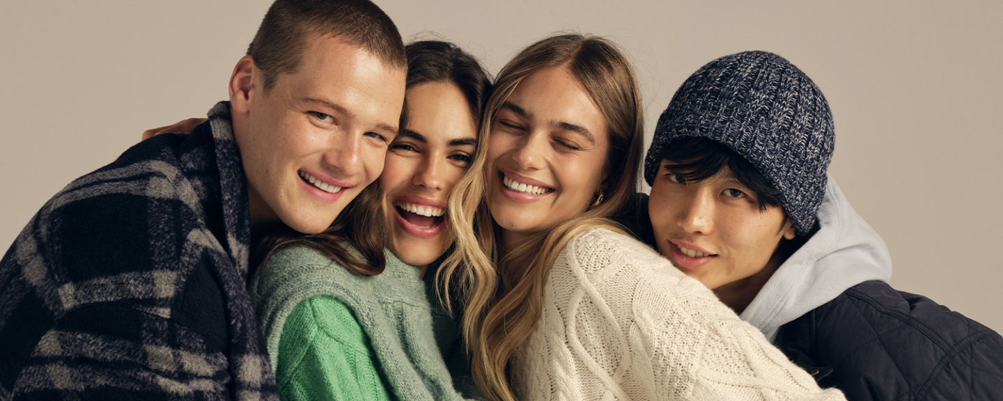 A group of friends pose together